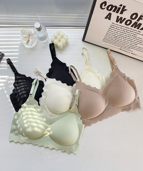 ブラジャー バックストラップ ブラレット レディース ノンワイヤーシームレスブラ バストキープ 涼しい スカラップブラジャー昼夜兼用 快適楽ちんブラ 蒸れない下着 86MXUANBN-003