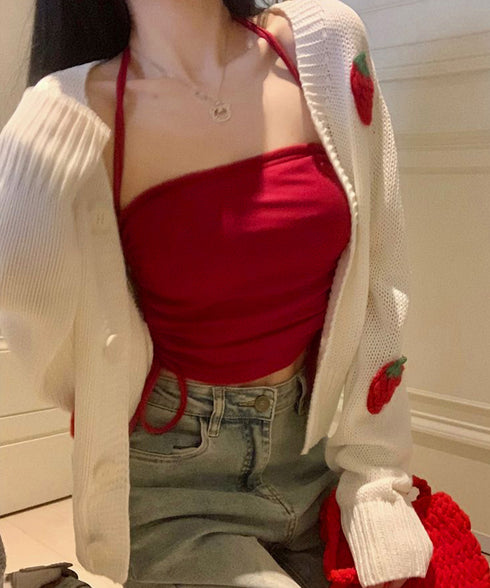 カップ付きキャミソール ホルターネック ブラトップ レディース サイドドローストリング下着 スリムフィット ノンワイヤー インナートップス レイヤードコーデ夏服 86MXUANBN-004