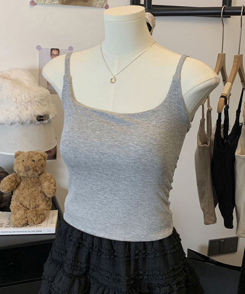 レース切替キャミソールカップ付きインナー インナーキャミソールレディース スクエアネックインナートップス フェミニンブラキャミ ブラ一体型ブラトップ 細肩紐キャミ 86MXUANBN-006