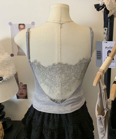 レース切替キャミソールカップ付きインナー インナーキャミソールレディース スクエアネックインナートップス フェミニンブラキャミ ブラ一体型ブラトップ 細肩紐キャミ 86MXUANBN-006