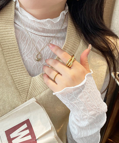 シースルートップス メロウフリルブラウス レディース レースブラウス プチハイネック セクシー シアーシャツブラウス 透け感 重ね着インナートップス 薄手着回し 86PINYU-001