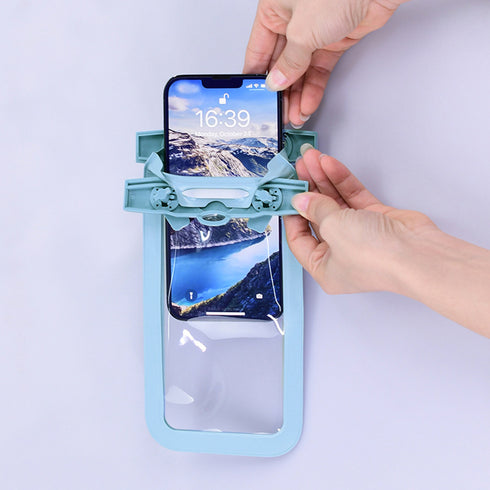 スマホ用防水ケース 水中撮影スマホポーチ 全機種対応 タッチ可 携帯防水ケース ネックストラップ付き クリア携帯カバー お風呂 水泳砂浜 スマートフォン防水ケース 86QZB-001