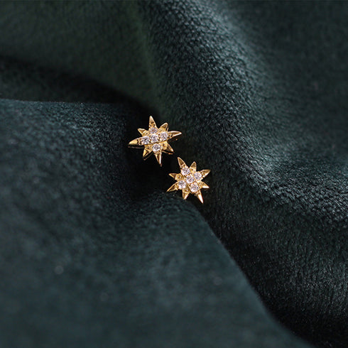 6個セットスタッドピアス スターバースト キラキラ 小ぶりピアス 両耳用 ジュエリー 女性 韓国アクセサリー シンプル かわいい 小物 痛くない 耳飾り 普段使い 86SENWAI-001