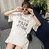 ロング ロゴtシャツ レディース 半袖 ロング ロゴtシャツ レディース 半袖 カットソー 体型カバー 英字プリントtシャツワンピース ゆったり トップス 86SHIZM-001