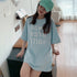 ロング ロゴtシャツ レディース 半袖 ロング ロゴtシャツ レディース 半袖 カットソー 体型カバー 英字プリントtシャツワンピース ゆったり トップス 86SHIZM-001