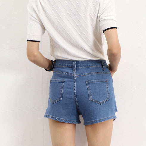 デニムパンツ ビーチショートパンツ着やせ ハイウエスト ミニ丈デニムパンツ おしゃれ レディース ホットパンツ 10代20代 カジュアル ボトムス セクシー 韓国 86SHUTIAN-003