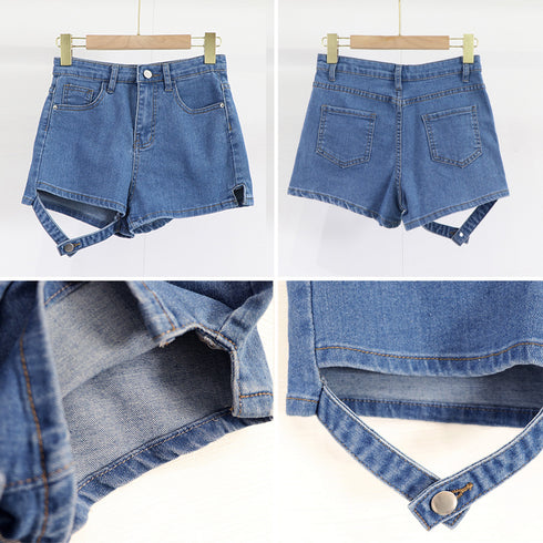 デニムパンツ ビーチショートパンツ着やせ ハイウエスト ミニ丈デニムパンツ おしゃれ レディース ホットパンツ 10代20代 カジュアル ボトムス セクシー 韓国 86SHUTIAN-003