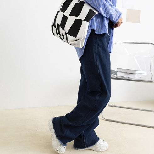 デニム ワイドパンツ ハイウエスト 脚長 おしゃれ ロングパンツ レディース カットオフ 美脚 ストレートパンツ 着やせ カジュアル ジーンズ ゆったり 春秋夏 86SIBOTE-001