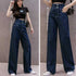 デニム ワイドパンツ ハイウエスト 脚長 おしゃれ ロングパンツ レディース カットオフ 美脚 ストレートパンツ 着やせ カジュアル ジーンズ ゆったり 春秋夏 86SIBOTE-001