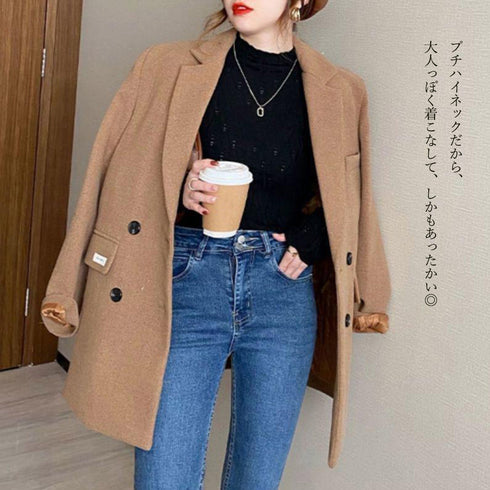 ニットトップス 秋冬プチハイネック 長袖 レディース おしゃれ ニットカットソー きれいめ ニットセーター プルオーバー オフィスカジュアル ニットウエア 韓国 86SSJL-015