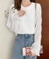シャーリングブラウス 長袖トップス韓国風 袖シースルートップス レディース 裏地付き ギャザーブラウス 着やせ フェミニン重ね着インナー おしゃれプルオーバー春秋 86SSJL-019