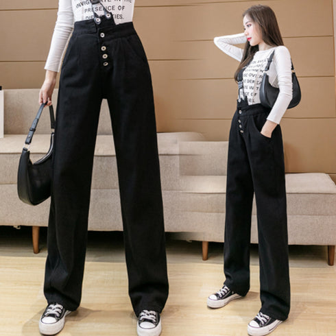 ワンショルダー サロペットデニムパンツ レディース ストレート サスペンダーパンツ 2way ジーンズ ジーパン 美脚 ハイウエスト オールインワン 韓国 86XANYT-008