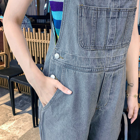 サロペット レディース デニムパンツ 美脚 オーバーオール オールインワン ロングパンツ ジーンズ ストレート ジーパン 韓国ファッション 大人ストリート風 86XANYT-011