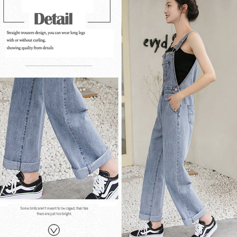 サロペット レディース デニムパンツ 美脚 オーバーオール オールインワン ロングパンツ ジーンズ ストレート ジーパン 韓国ファッション 大人ストリート風 86XANYT-011