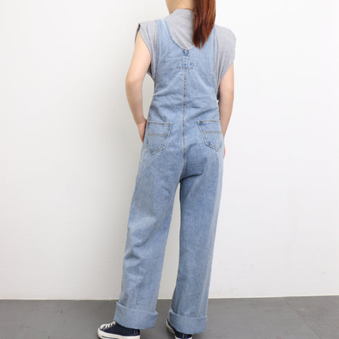 サロペット レディース デニムパンツ 美脚 オーバーオール オールインワン ロングパンツ ジーンズ ストレート ジーパン 韓国ファッション 大人ストリート風 86XANYT-011