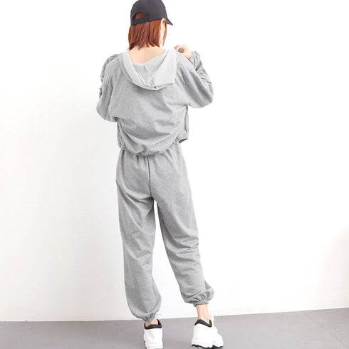 スウェット 3点セット レディース韓国 おしゃれ ジャージセットアップ フード付き リラックスウエア 上下セット ジップアップパーカーセット 秋服 部屋着 86XANYT-018