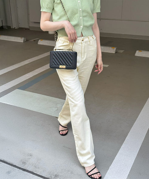 ストレートデニムパンツ ウエスト調整可能 ハイウエストセミワイドデニム レディースジーンズ 春夏秋冬 体型カバーロングパンツ美脚 おしゃれ 着やせジーパン 韓国風 86XANYT-023