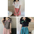 サマー ニットtシャツ レディース 韓国 Vネックトップス 半袖 カットソー ロゴt ショート丈 薄手 ニットトップス夏服 かわいい Tシャツ おしゃれ お洒落 86XANYT-052