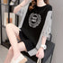 ロゴ チュニック 夏ロングTシャツ 半袖 レディース プルオーバー イレギュラーヘム ビッグtシャツ ストライプ 切り替え シャツブラウス サイドスリット袖フリル 86XANYT-056