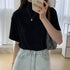 ハイネック半袖tシャツ レディース 薄手 ゆったりカットソー オフィスカジュアル トップス シンプル プルオーバー 無地Tシャツ ベーシック 着回しトップス春秋夏 86XANYT-075