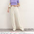 セミワイドパンツハイウエストロングパンツ レディース 冷感タッチサマーパンツ カジュアル ワイドレッグズボン 通勤通学ストレートパンツ ウエストゴム ボトムス春夏 86XANYT-076