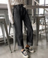 ハイウエストデニムパンツ ウエストボタン 定番デニム ストレートパンツ ウエスト調節可 セミワイドデニム 着やせパンツ 美脚脚長ボトムス 韓国風ジーパン 春夏秋冬 86XANYT-077