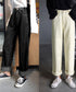 ハイウエストデニムパンツ ウエストボタン 定番デニム ストレートパンツ ウエスト調節可 セミワイドデニム 着やせパンツ 美脚脚長ボトムス 韓国風ジーパン 春夏秋冬 86XANYT-077