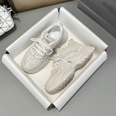 ダッドスニーカー レディース 韓国風厚底 ボリュームソール スニーカー 反射素材 スポーツ靴 美脚脚長 カジュアル 配色 ダッドシューズ疲れにくい オールシーズン 86XBX-001