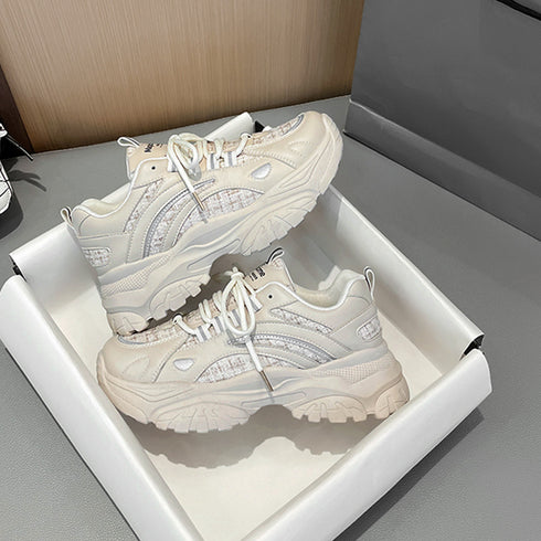 ダッドスニーカー レディース 韓国風厚底 ボリュームソール スニーカー 反射素材 スポーツ靴 美脚脚長 カジュアル 配色 ダッドシューズ疲れにくい オールシーズン 86XBX-001