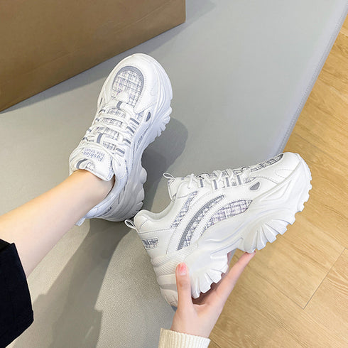 ダッドスニーカー レディース 韓国風厚底 ボリュームソール スニーカー 反射素材 スポーツ靴 美脚脚長 カジュアル 配色 ダッドシューズ疲れにくい オールシーズン 86XBX-001