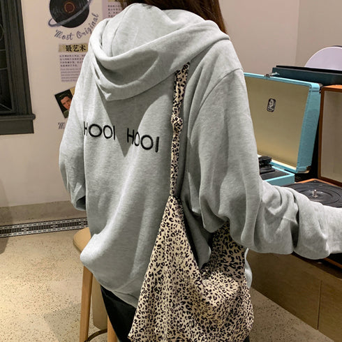 ジップアップパーカーレディーススウェット 薄手 ゆったり フード付きアウター 体型カバー BF風フーディー カジュアルトップス ロゴZIPパーカー 韓国羽織り長袖 86XHUAID-002