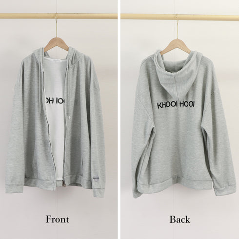 ジップアップパーカーレディーススウェット 薄手 ゆったり フード付きアウター 体型カバー BF風フーディー カジュアルトップス ロゴZIPパーカー 韓国羽織り長袖 86XHUAID-002