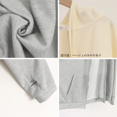 ジップアップパーカーレディーススウェット 薄手 ゆったり フード付きアウター 体型カバー BF風フーディー カジュアルトップス ロゴZIPパーカー 韓国羽織り長袖 86XHUAID-002