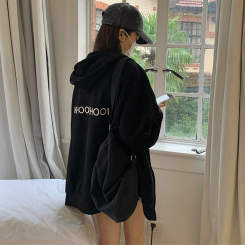 ジップアップパーカーレディーススウェット 薄手 ゆったり フード付きアウター 体型カバー BF風フーディー カジュアルトップス ロゴZIPパーカー 韓国羽織り長袖 86XHUAID-002