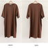 ゆったり Tシャツワンピース レディース ドロップショルダー ロング丈Tシャツ クルーネック ミニワンピース カジュアル 着やせカットソー 韓国チュニックワンピ夏 86XHUAID-003