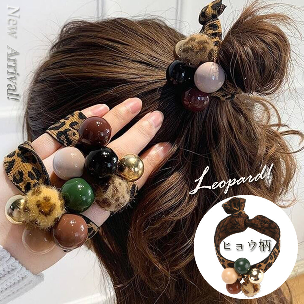 レオパード 新作 ヘアゴム 大人っぽい 詳細画像1