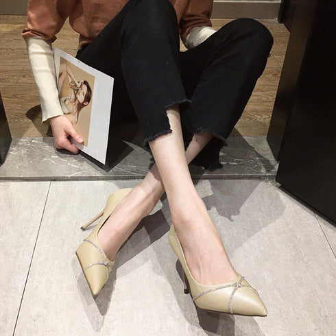 ハイヒールパンプス サテン生地 痛くない レディース ピンヒールパンプス ポインテッドトゥ 結婚式 フェミニン きれいめ パーティーシューズ お呼ばれ靴 上品 86XICI-001