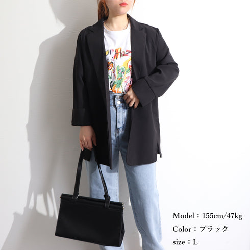 ジャケット レディース 春夏 アウター 薄手 テーラージャケット 7分袖 スリット カーディガン きれいめ トップス 無地 通勤 オフィス 大人スーツジャケット 86XYYS-008