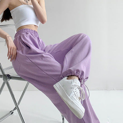韓国 スウェットパンツ レディース 新作 ドローストリング ジョガーパンツ スウェット ウエストゴム パンツ ゆったり ランニングウェア オルチャン ファッション 86YIFANGE-001
