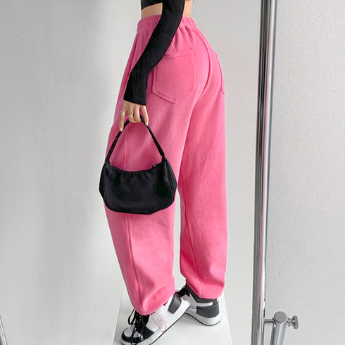 韓国 スウェットパンツ レディース 新作 ドローストリング ジョガーパンツ スウェット ウエストゴム パンツ ゆったり ランニングウェア オルチャン ファッション 86YIFANGE-001