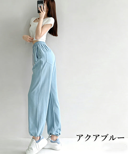 韓国 スウェットパンツ レディース 新作 ドローストリング ジョガーパンツ スウェット ウエストゴム パンツ ゆったり ランニングウェア オルチャン ファッション 86YIFANGE-001
