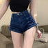 ドロスト デニムショートパンツ 夏 美脚 レディース セクシー ハイウエスト デニム短パン 可愛い ホットパンツ 脚長 おしゃれ ジーパン オルチャン 春夏サマー 86YIFANGE-002