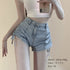ドロスト デニムショートパンツ 夏 美脚 レディース セクシー ハイウエスト デニム短パン 可愛い ホットパンツ 脚長 おしゃれ ジーパン オルチャン 春夏サマー 86YIFANGE-002