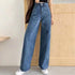 デニムワイドパンツハイウエストレディース ロングパンツ レディース ストレートパンツ カジュアル ズボン 韓国風 ジーンズ ゆったり ボトムス 春夏 ロールアップ 86YIFANGE-003