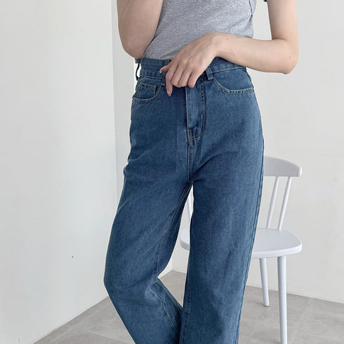 デニムワイドパンツハイウエストレディース ロングパンツ レディース ストレートパンツ カジュアル ズボン 韓国風 ジーンズ ゆったり ボトムス 春夏 ロールアップ 86YIFANGE-003