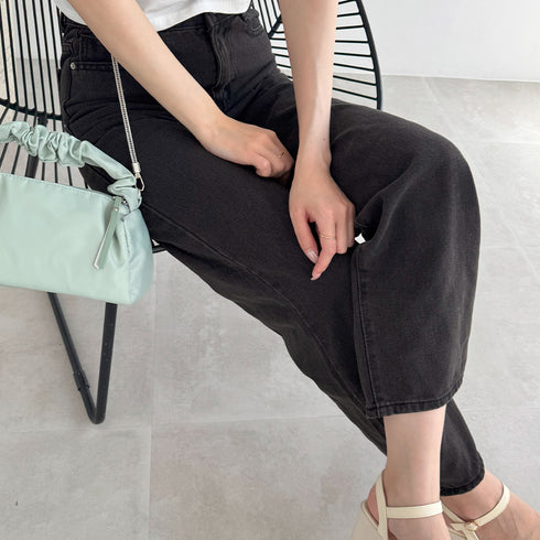 デニムワイドパンツハイウエストレディース ロングパンツ レディース ストレートパンツ カジュアル ズボン 韓国風 ジーンズ ゆったり ボトムス 春夏 ロールアップ 86YIFANGE-003