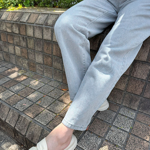 デニムワイドパンツハイウエストレディース ロングパンツ レディース ストレートパンツ カジュアル ズボン 韓国風 ジーンズ ゆったり ボトムス 春夏 ロールアップ 86YIFANGE-003