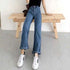 デニムワイドパンツハイウエストレディース ロングパンツ レディース ストレートパンツ カジュアル ズボン 韓国風 ジーンズ ゆったり ボトムス 春夏 ロールアップ 86YIFANGE-003