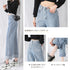 デニムワイドパンツハイウエストレディース ロングパンツ レディース ストレートパンツ カジュアル ズボン 韓国風 ジーンズ ゆったり ボトムス 春夏 ロールアップ 86YIFANGE-003