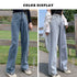 ストレートデニムパンツ レディース 美脚 ハイウエスト セミワイドデニムパンツ 脚長見せ ロングパンツ ゆったり 着やせ ボトムス 韓国風 オルチャン定番デニム 86YIFANGE-009